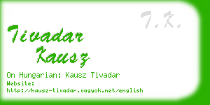 tivadar kausz business card